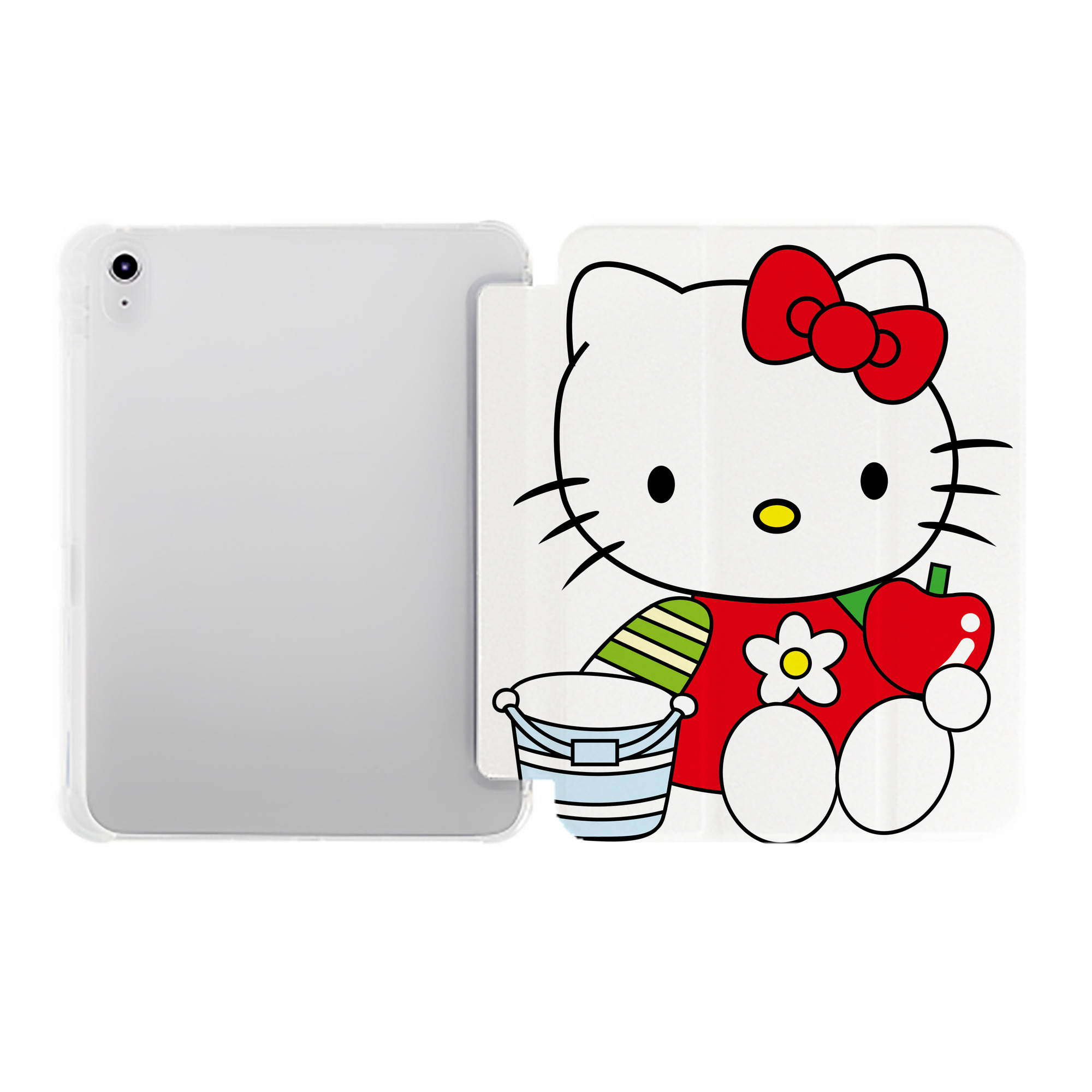 （画像用） Hello Kitty ハローキティ IPad ケース ペン収納付き 三つ折りスタンド PUレザー×シリコン 対応機種9.5/10.5/10.9インチ